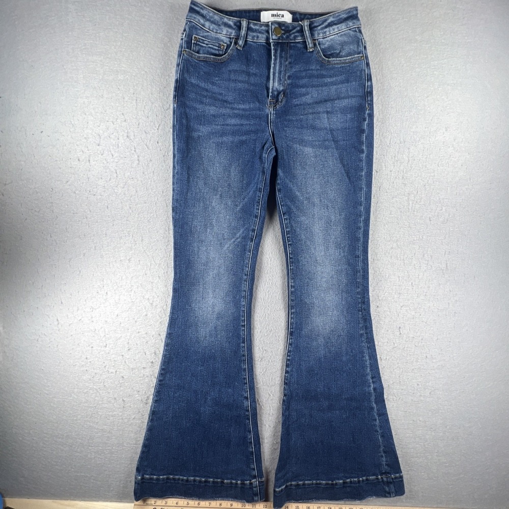 Mica Jeans Womens Size 26 Super Wide Leg High Rise Flare Medium Wash (Fit:27x33)